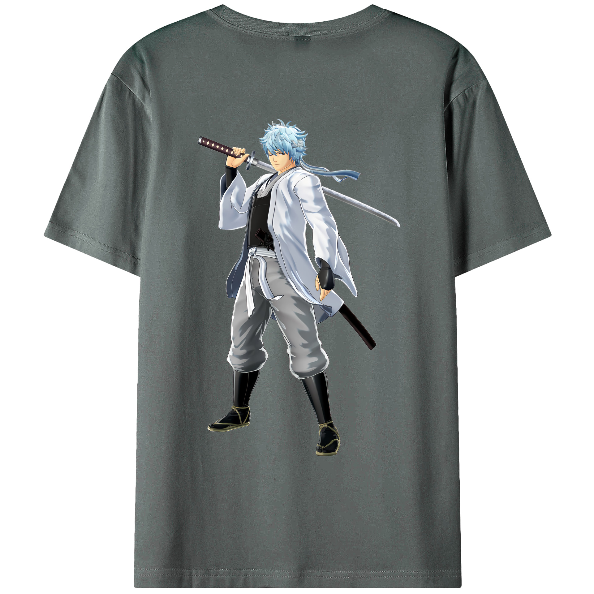 （画像用） ぎんたま 坂田銀時（さかたぎんとき） 神楽 志村新八（しむら しんぱち） GINTAMA Sakata Gintoki Kagura Shimura Shinpachi 綿100％ メンズ半袖Tシャツ（バックプリント） 通気性